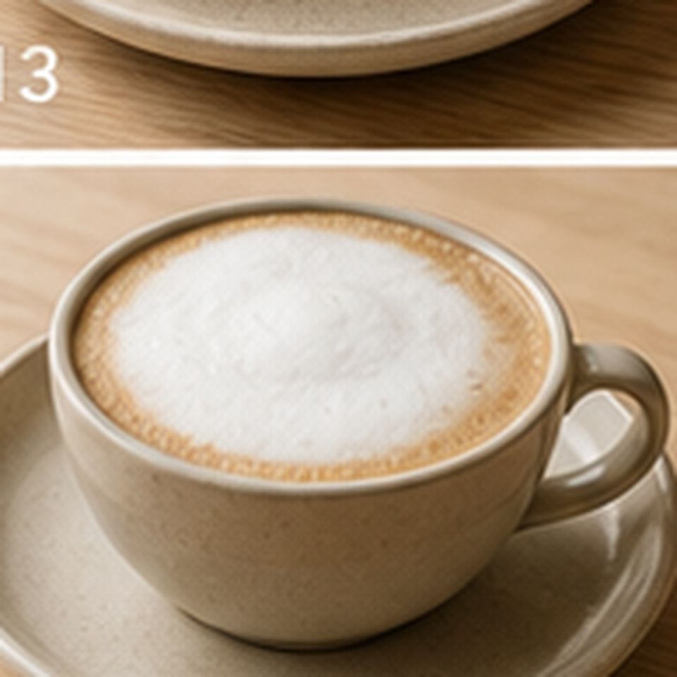 Cappuccino auf einem Teller