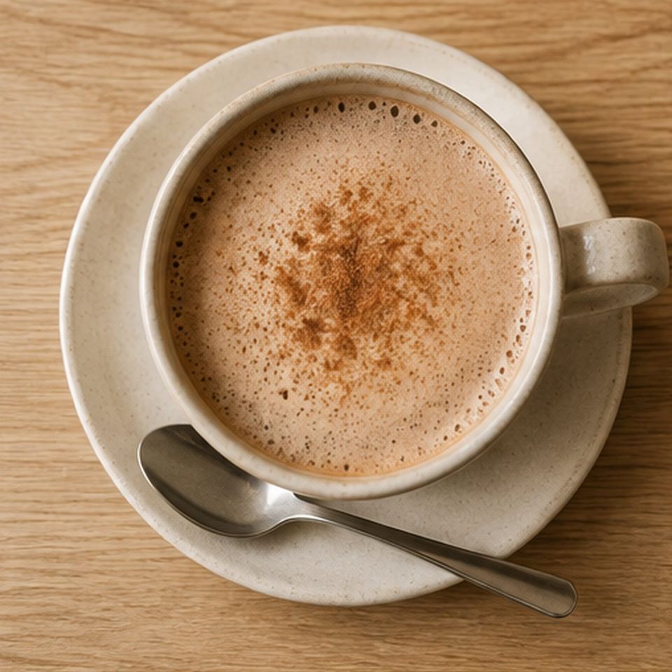 Chai Latte auf einem Teller