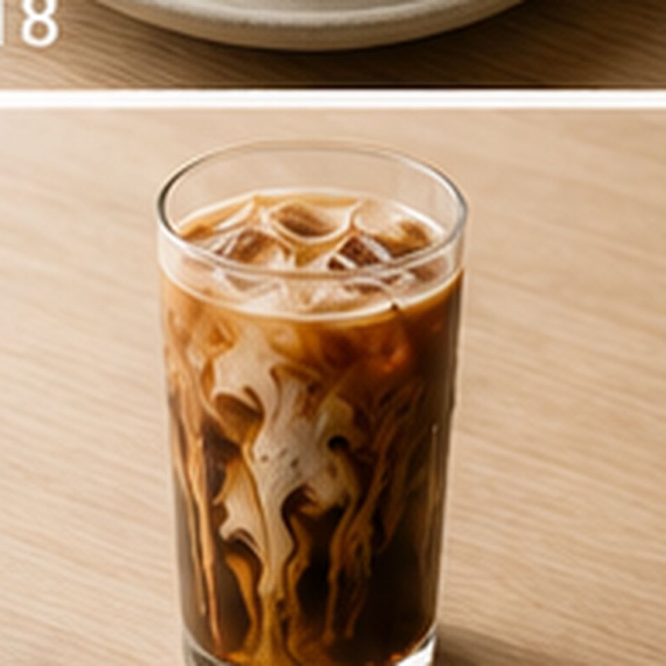 Eiskaffee auf einem Teller