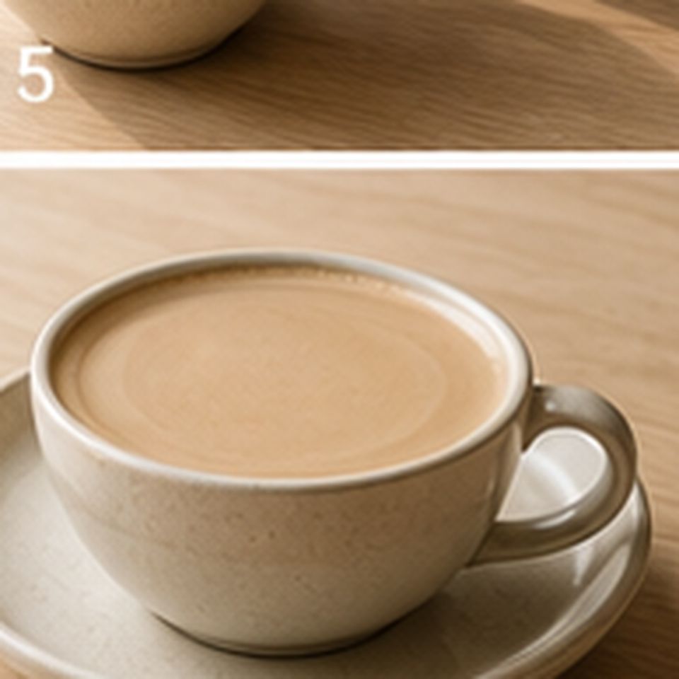 Flat White auf einem Teller