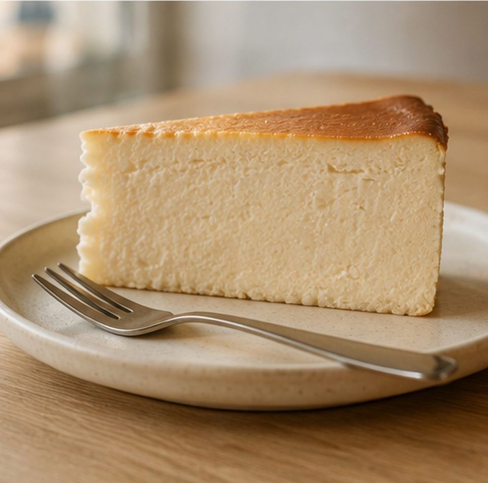Käsekuchen auf einem Teller