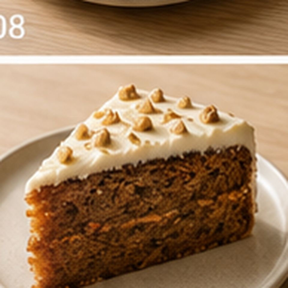 Karottenkuchen auf einem Teller