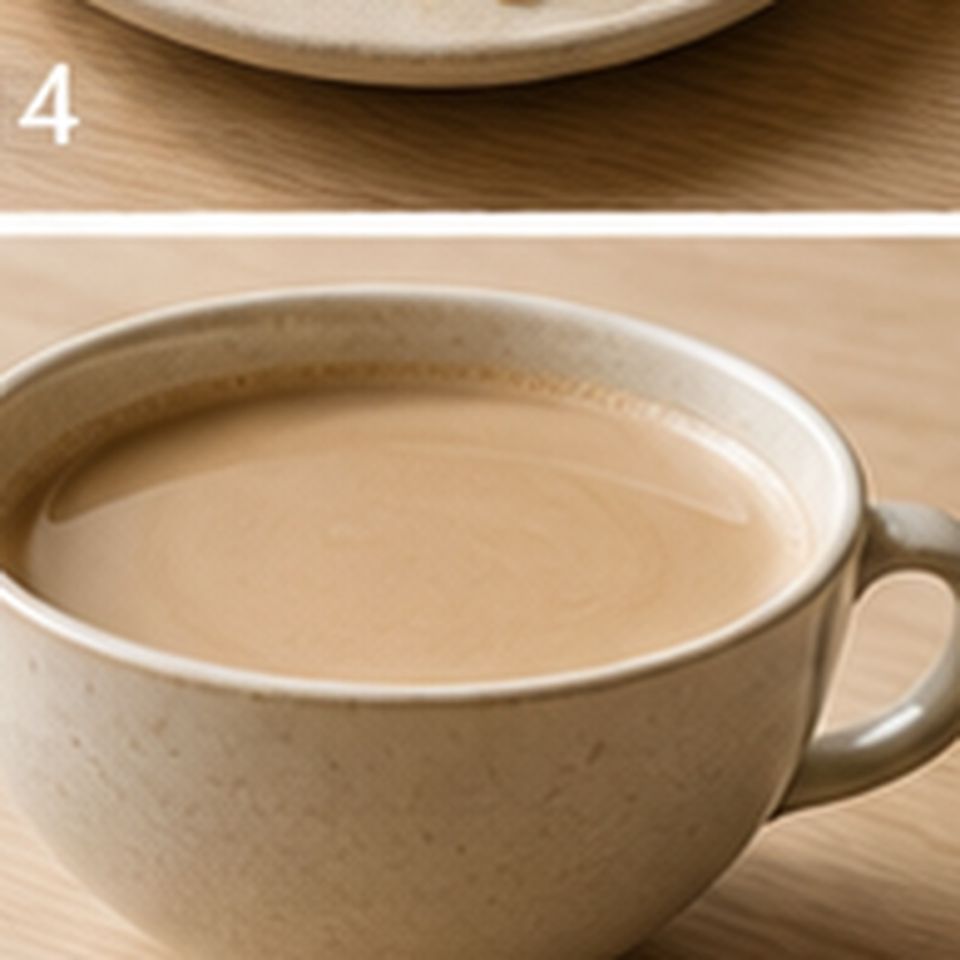 Milchkaffee auf einem Teller
