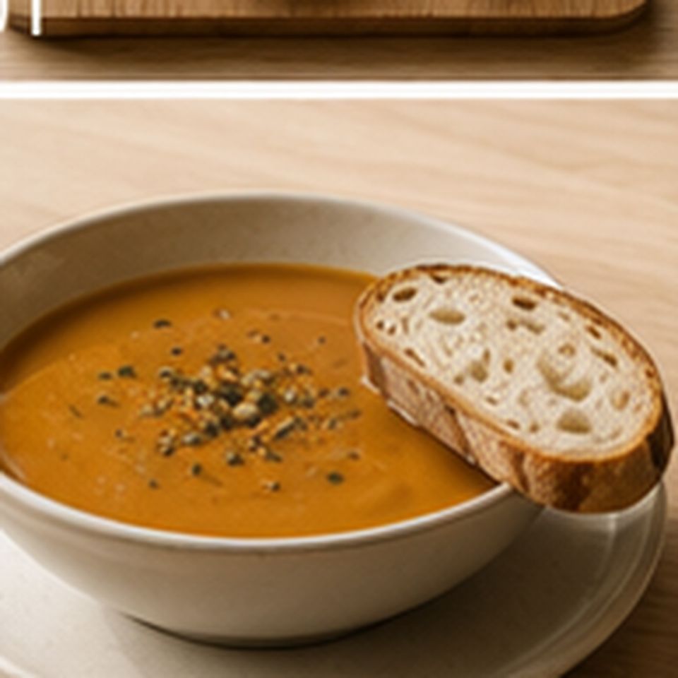 Suppe des Tages auf einem Teller