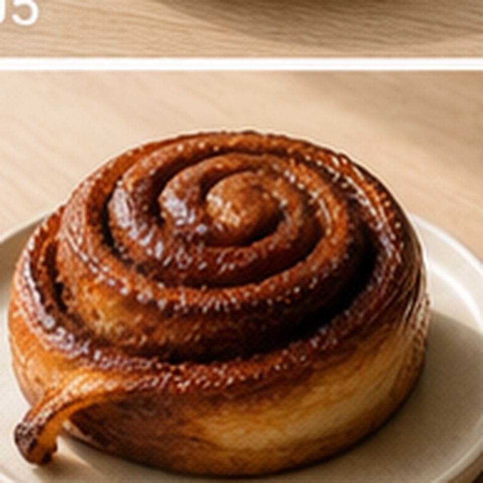 Zimtschnecke auf einem Teller